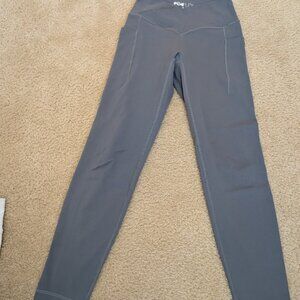 POPFLEX Active Criss Cross Hour Glass Leggings- Grey